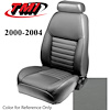 43-76300-6890 2000-04 MUSTANG GT FRONT BUCKET SEAT MEDIUM GRAPHITE VINYL UPHOLSTERY SMALL HEADREST COVERS INCLUDED - image 1