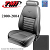 43-76300-6042-PONY 2000-04 MUSTANG GT FRONT BUCKET SEAT DARK CHARCOAL VINYL UPHOLSTERY W/PONY LOGO S - image 1