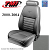 43-76300-6890-PONY 2000-04 MUSTANG GT FRONT BUCKET SEAT MEDIUM GRAPHITE VINYL UPHOLSTERY W/PONY LOGO - image 1
