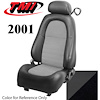 43-76501-6042-99 2001 MUSTANG COBRA FRONT BUCKET SEATS DARK CHARCOAL VINYL UPHOLSTERY WITH UNISUEDE MED. GRAPHITE INSERTS - image 1