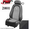 43-76501-L741-9002-A 2001 MUSTANG COBRA FRONT BUCKET SEATS DARK CHARCOAL LEATHER UPHOLSTERY WITH ALCANTARA DARK CHARCOAL INSERTS - image 1