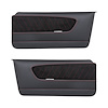 11-70000-6525-99-RS 1964 1/2-66 MUSTANG COUPE CONVERTIBLE FASTBACK SPORT R DOOR PANEL. BLACK VINYL BLACKE SUEDE RED STITCHING - image 1