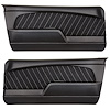 11-70001-6525-99-WS 1967-1968 MUSTANG COUPE CONVERTIBLE FASTBACK SPORT R DOOR PANEL. BLACK VINYL BLACKE SUEDE WHITE STITCHING - image 1