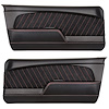 11-70001-6525-99-RS 1967-1968 MUSTANG COUPE CONVERTIBLE FASTBACK SPORT R DOOR PANEL. BLACK VINYL BLACKE SUEDE RED STITCHING - image 1