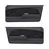 11-70001-6525-99-BKS 1967-1968 MUSTANG COUPE CONVERTIBLE FASTBACK SPORT R DOOR PANEL. BLACK VINYL BLACKE SUEDE BLACK STITCHING - image 1