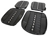46-1122-11-01-BKS-SGBK 1956-57 BUG SEDAN FULL SET SPORT X UPHOLSTERY BLACK W/BLACK BASKETWEAVE BLACK STITCH W/STEEL GROMMETS