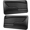 11-80091-2295 Front Molded Door Panels, Sport Pattern 1968 Chevy Camaro Coupe, Black Madrid Vinyl - image 1