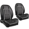 47-8002-2295-2S Pro-Low Back Bucket Seats, Deluxe Style Pattern  1967 Chevy Camaro Coupe, Black Madrid Vinyl - image 1