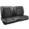 47-9740-6525-WS 55" Split Back Bench Seat, Sport Pattern  Charcoal Black Verona Vinyl W/White Stitch - image 1
