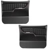 11-83007-6525-RS Front Molded Door Panels, 1973-1980 Chevy/GMC Truck/Blazer/Jimmy, Charcoal Black Verona Vinyl W/Red Stitch - image 1