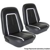 43-80127-2295-2S Front & Rear  Seat Upholstery, Deluxe Pattern  1967 Chevy Camaro Coupe, Black Madrid Vinyl W/White Stripe - image 1