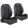 47-7001-958-2949 Pro-Low Back Bucket Seats, OE Style Pattern  1966 Ford Mustang, Black Sierra Vinyl, Black Rosette Vinyl - image 1