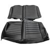 46-84053-2295-BKS Rear Seat Upholstery, Sport Univ Pattern  1966-1967 Chevy Nova Coupe, Black Madrid Vinyl W/Black Stitch - image 1