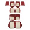 43-70125-2920-2290 Front & Rear Seat Upholstery,  1969 Ford Mustang, Red Sierra Vinyl, White Sierra Vinyl - image 1