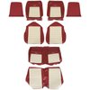 43-71125-2920-2290 Front & Rear Seat Upholstery,  1969 Ford Mustang, Dk. Red Sierra Vinyl, White Sierra Vinyl - image 1