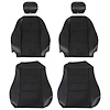 43-76503-6042-99-A Front Seat Upholstery, OE Pattern  2003-2004 Ford Mustang Cobra, Ebony Vinyl, Black Unisuede W/Cobra Logo - image 1