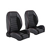 47-9200-2295-99-RS Pro-Low Back Bucket Seats, Sport-R Pattern  Black Madrid Vinyl, Black Unisuede W/Red Stitch - image 1