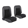 47-9706-6525-99-BKS Pro-Classic Bucket Seats, Sport-S Pattern  Charcoal Black Verona Vinyl, Black Unisuede W/Black Stitch - image 1