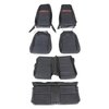 43-72029-3722-801-63 Front and Rear Seat Upholstery, Mach 1 Pattern  1969 Ford Mustang, Black Comfortweave Vinyl W/Red Stitch St - image 1