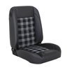 47-9700-6525-3412-WS Pro-Classic Bucket Seats, Universal, Charcoal Black Verona Vinyl, Gray & Black Plaid Cloth W/White Stitch - image 1