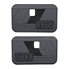 11-71004-6525-99-BKS Front Flat Door Panels, 1968-1972 Ford Truck, Charcoal Black Verona Vinyl, Black Unisuede W/Black Stitch - image 1