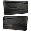 11-80052-2295-99-BKS Front Molded Door Panels, 1969 Chevy Camaro Coupe, Black Madrid Vinyl, Black Unisuede W/Black Stitch - image 1
