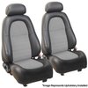 43-76503-6042-7042-A Front Seat Upholstery, 2003-2004 Ford Mustang Cobra, Ebony. Charcoal Vinyl/Graphite Unisuede W/Cobra Logo - image 1