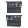 11-83003-6525-3412-WS Front Molded Door Panels, 1967-1972 Chevy/GMC Truck/Blazer/Jimmy, Gray/Black Plaid Cloth W/White Stitch - image 1