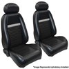 43-76003-6042-6042EP-02S Front Seat Upholstery, 2003-2004 Ford Mustang Mach 1 Coupe, Ebony/Charcoal Vinyl, W/Silver Stripe - image 1