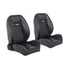 47-7011-958 Pro-Low Back Bucket Seats, Deluxe Pony Pattern  1964-1966 Ford Mustang, Black Sierra Vinyl - image 1