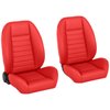 47-9251-7300G-RS Pro-Low Back Bucket Seats, Cruiser Collection  Universal, Red Glossy Vinyl W/Red Stitch - image 1