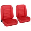 47-9250-7300G-WS Pro-Classic Bucket Seats, Cruiser Collection  Universal, Red Glossy Vinyl W/White Stitch - image 1