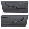 11-71600-500-BKS Front Molded Door Panels, Sport Pattern  1967-1968 Mercury Cougar Coupe, Black Distressed Vinyl W/Black Stitch - image 1