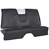 46-83855-500-99-BKS Rear Seat Upholstery, 1959 Chevy Impala, Black Distressed Vinyl, Black Unisuede W/Black Stitch - image 1