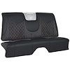 46-83855-6525-99-BKS Rear Seat Upholstery, 1959 Chevy Impala, Charcoal Black Verona Vinyl, Black Unisuede W/Black Stitch - image 1