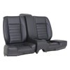 47-71620-500-BKS Complete Rear Seat With Console, 1967-1968 Mercury Cougar Coupe, Black Distressed Vinyl W/Black Stitch - image 1