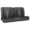 47-9346-6525-BKS-S1 60" Split Back Bench Seat, Sport AR2 Pattern  Charcoal Black Verona Vinyl W/Black Stitch/Red Stripe - image 1