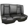 47-82215-2295-BKS Complete Rear Seat W/O Console, 1966-1967 Chevy/Pontiac Chevelle/GTO Coupe, Black Madrid Vinyl W/Black Stitch - image 1
