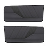 11-81501-500-99-BKS Front Flat Door Panels, 1982-92 Chevy Camaro, Black Distressed Vinyl, Unisuede W/Black Stitch - image 1