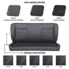 47-9932-500-RS 60" Solid Back Bench Seat, Sport Pattern  Black Distressed Vinyl W/Red Stitch - image 1