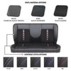 47-9996-500-99-WS-BGW 55" Solid Back Bench Seat, Distressed Vinyl, Black Unisuede W/White Stitch/Black Grommets/White Background - image 1