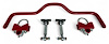 922-325R Pro-Series Rear Anti-Roll Drag Sway Bar, Fits 3.25 in. Axle Tubes, 1968-1972 GM A-Body, Bright Red - image 1
