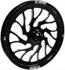 B1 "Curved Split Eight-Spoke" Dragster Spindle-Mount Front Wheels [17" x 2.250"] Black Contrast - image 1