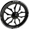 F5 "Split Five-Spoke" Dragster Spindle-Mount Front Wheels [17" x 2.250"]  Black Contrast - image 1
