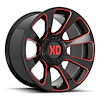 XD Wheels XD854 Reactor Wheel [Size: 20" x 9"] Gloss Black w/ Milled Red Accents - image 1