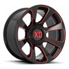 XD Wheels XD854 Reactor Wheel [Size: 20" x 9"] Gloss Black w/ Milled Red Accents - image 2