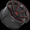 XD Wheels XD854 Reactor Wheel [Size: 20" x 9"] Gloss Black w/ Milled Red Accents - image 3