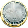 3232 Interior Lamp Round Clear Lens w/Switch Bulb Not Incl. Brass Bezel - image 1