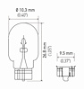 BULB 158 12V 3W W2.1X9.5D T3.25 DOT