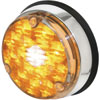 110mm Turn Lamp Round Amber Lens Chrome Bezel SAE Approved Front - image 1
